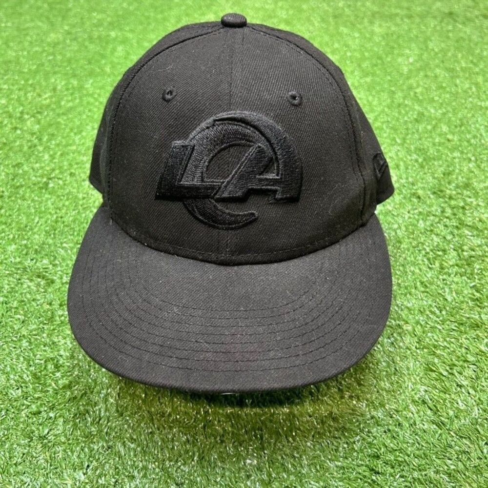 New Era 59Fifty Los Angeles Rams Fitted Hat Black 7 1/8